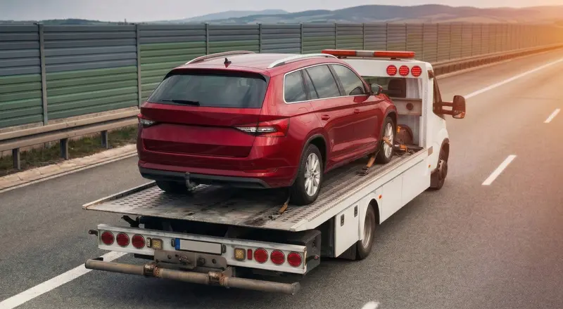 Guincho para carros em Duque de Caxias – carro sendo carregado em plataforma